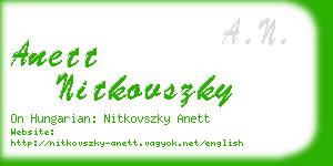 anett nitkovszky business card